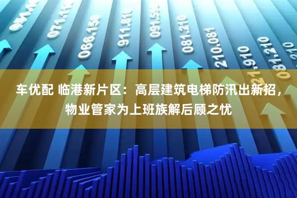 车优配 临港新片区：高层建筑电梯防汛出新招，物业管家为上班族解后顾之忧